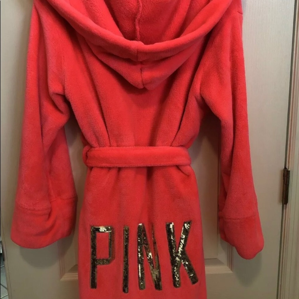 Victoria’s Secret PINK pink bling fleece robe xs/s